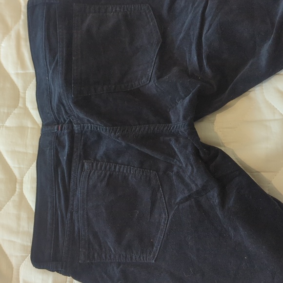 UNIQLO Velvet Pants Womens 29 Midnight Blue INES De La Fressange Slim Straight - Picture 5 of 6